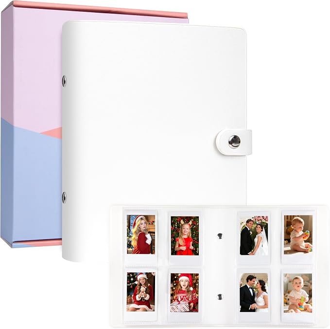 320 Pockets 2x3 Inch Photo Album for Polaroid & Instax Mini Pictures, White | PU Leather Cover, Gift Box Packaging, Acid-Free Pages, With Snap Closure, Securely Hold all Your Precious Instant Snapshots by VEICEVOL