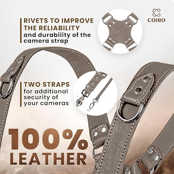 Dual Camera Harness Leather Camera Strap DSLR/SLR, All-Day Comfort - Image 3