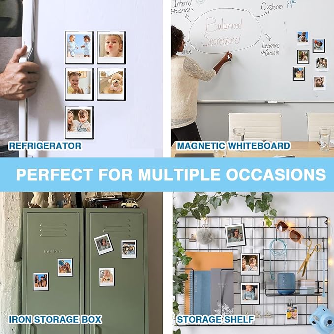 Go Magnetic Picture Frame for Polaroid Go Gen2/Gen3 Instant Camera | Picture Frame for Polaroid Go Fits 2.12x2.62 Inches Films, Magnets for Refrigerator with Transparent Cover, Black, 20 Pack - Image 7