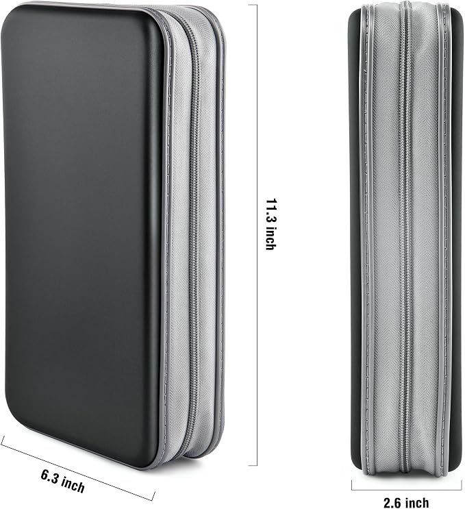 DVD Case, CD Case Holder Wallet Binder 96 Capacity CD/DVD Cases Storage Holder Binder Organizer Wallet Book for Car Home Travel (Black) | Zipper‑DVD Organizer, Scratch‑Resistant Sleeves Shield Discs From Dust & Damp; Stores Music, Video, Gaming & Blu‑r... - Image 6