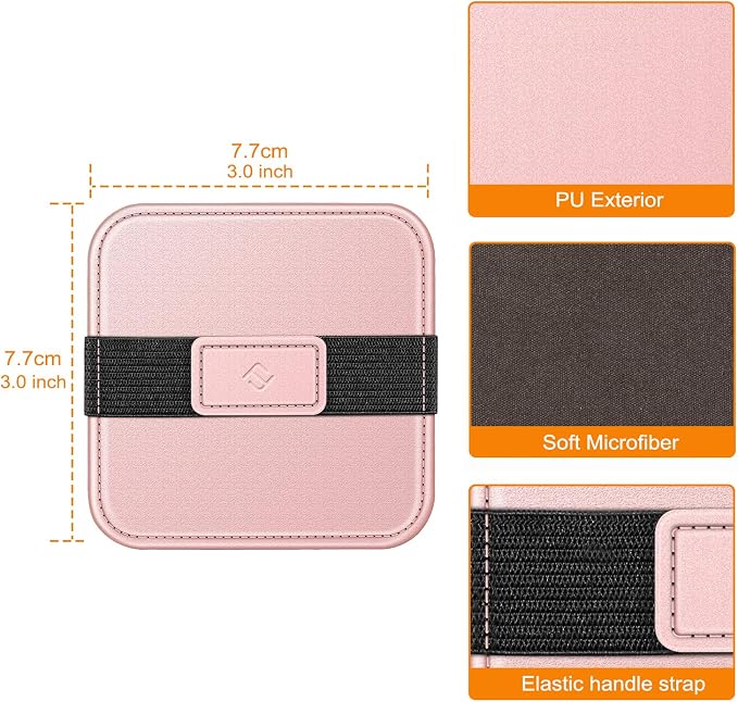 Fintie Screen Cleaning Pad, [4 Pack] Soft Cloth Car Phone Screen Cleaner | Microfiber Wipe Cleaning with Elastic Strap for iPad, iPhone, MacBook, Tablets, Laptop, Monitor (Shades of Blue) - Image 2