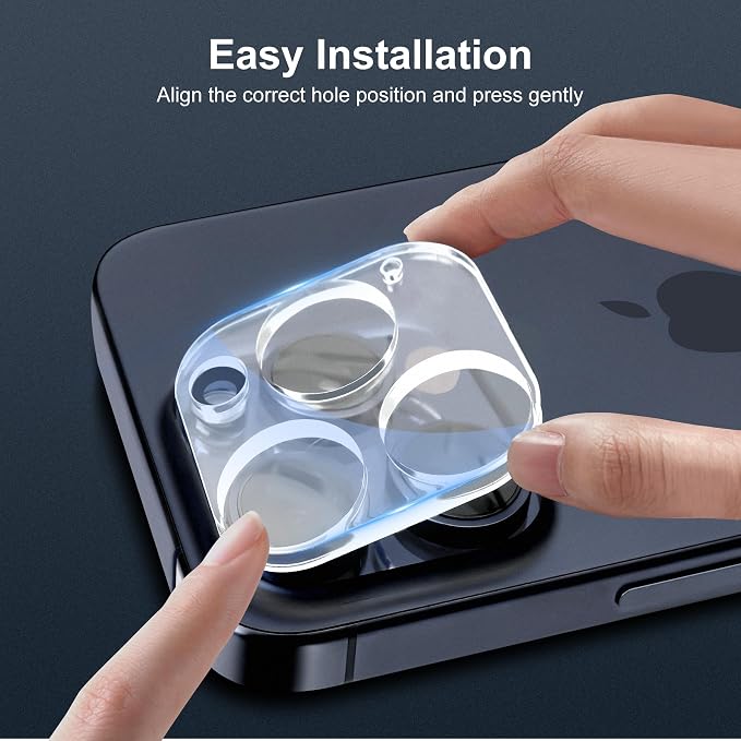 Camera Lens Protector (3 Pack) Compatible with iPhone 15 Pro 6.1" & iPhone 15 Pro Max 6.7" Camera Lens Cover Protection, 9H Tempered Glass, HD Clear Anti-Scratch [Does Not Affect Night Shots] - Image 6