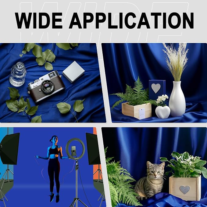GFCC 6FTx9FT Royal Blue Backdrop Background for Photography Photoshoot | Non-Reflective, Polyester Curtain, Easy Hang, Multipurpose Screen for Studio Photo Booth, Video Recording, Portrait, Party - Image 5