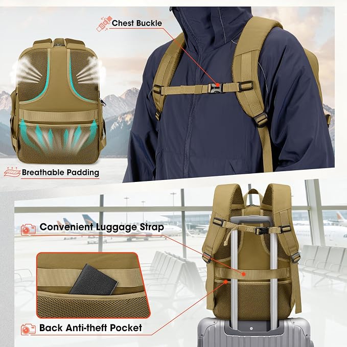 RAINSMORE Camera Backpack, DSLR/SLR/Mirrorless Camera Bag for Photographers | 15.6 Inch, Waterproof Tactical Photography Backpack Case, with Rain Cover & Tripod Holder - Image 8