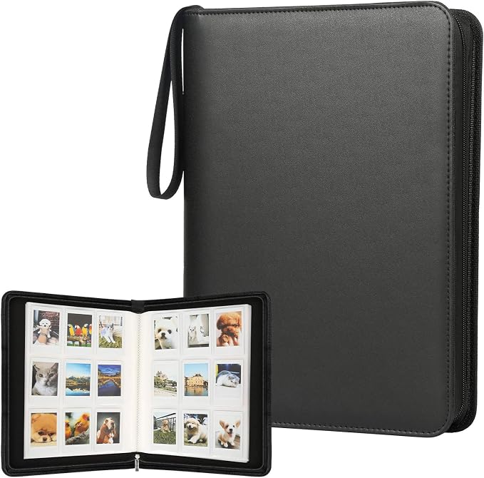Veicevol 540-Pocket Album for Instax Mini & Polaroid 2x3 inch Photos, Black | Designed for Instax Mini and Polaroid 2x3 Photos, Cover with Zipper Closure, Large Capacity, Holds Up to 540 Photos Securely by VEICEVOL