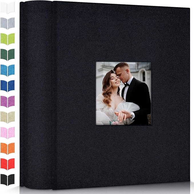Artfeel Photo Album 4x6 with 1000 Pockets,Slip-in Picture Albums,Linen Cover Memory Book with Front Window,White Page Vertical Photo Book for Wedding,Family,Anniversare,Baby,Vacation by Artfeel
