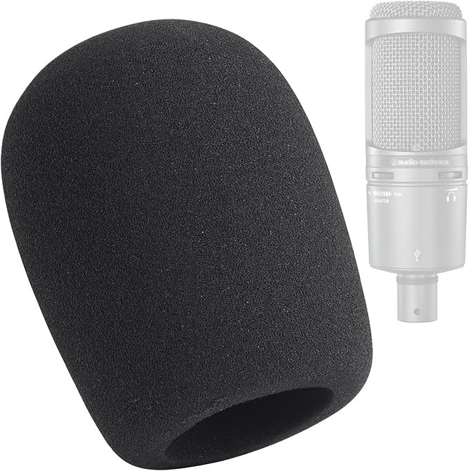 Microphone Covers Foam 1-Pack, High Density Foam Mic Windshield Pop for Mic Condenser Microphone by QIEIMUFHD