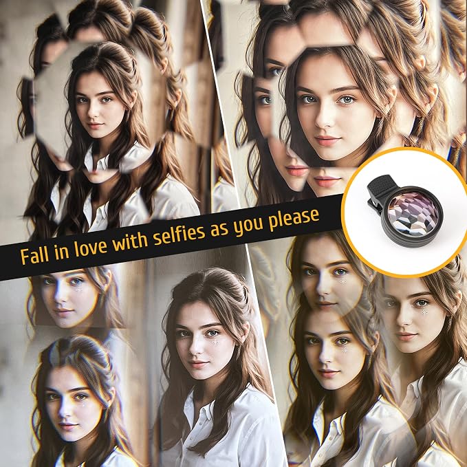 Kaleidoscope Prism Lens for iPhone & Android – Clip-On Multi Refraction Filter Lens for Mobile Photography, K9 Optical Glass Creative Phone Camera Attachment - Image 3