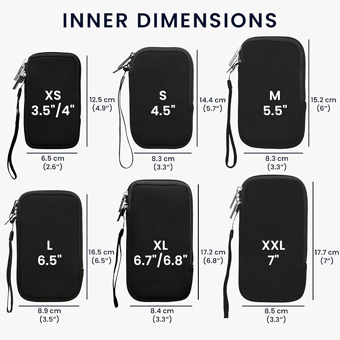 kwmobile Universal Phone Pouch Size M - 5.5" - Neoprene Smartphone Pouch with Zip - Water-Repellent Mobile Phone Case - Sleeve in Red - Image 6