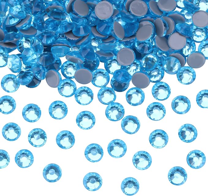 Jollin Hotfix Rhinestones Flatback Crystal Gems 6.4mm SS30, Aquamarine | 288pcs Hot Fix Crystals Glass Rhinestones for Bedazzling, Crafting, Clothes, Shoes & Accessories DIY Decoration - Image 2