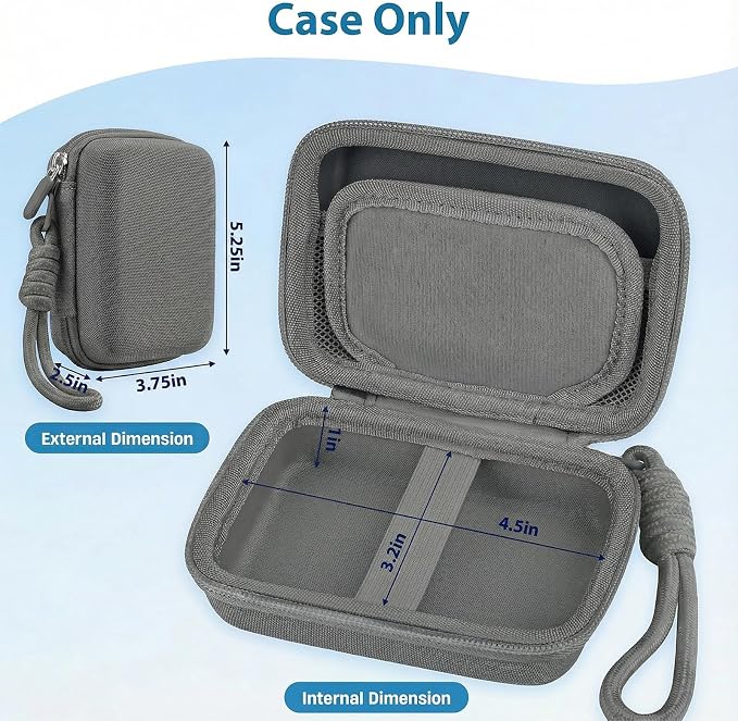Digital Camera Case for CAMKORY/KODAK PIXPRO FZ45/FZ55/Canon IXUS 285 HS/AbergBest/Sony DSCW800/DSCW830 - Small Travel Compact Camera Holder with Mesh Pocket for SD Card & Accessories (Dark Gray) - Image 4