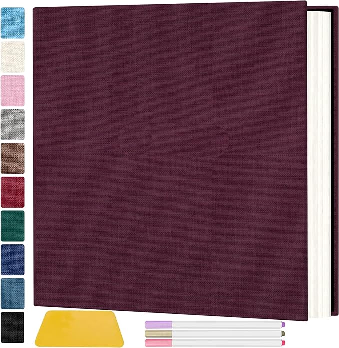 Zesthouse Large 18In Photo Album Self Adhesive 60 Pages, Scrapbook Albums with Sticky Page Holds 10x12 & 8x10 & 5X7 & 4x6 Pictures, DIY Photo Book Ideal Gift for Family Wedding Baby by Zesthouse