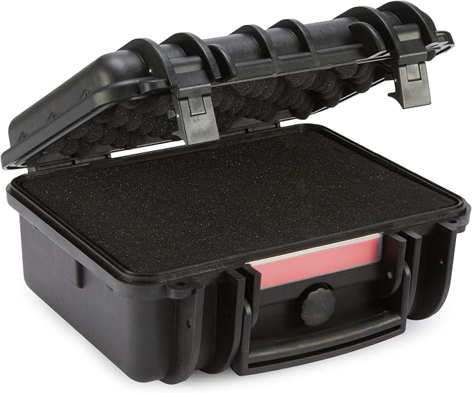 Amazon Basics Hard Camera Case, Small, Black, Solid, 12"L x 11"W x 6"H - Image 4