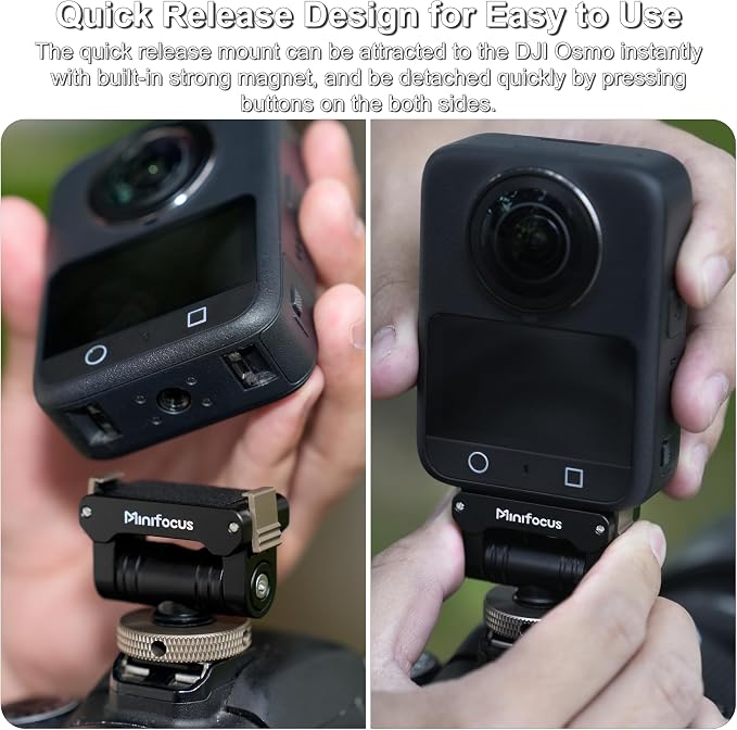 MINIFOCUS Cold Shoe Action Camera Magnetic Quick Release Mount Holder, 160 Tilt & 360° Rotation Adjustable, Universal Camera Adapter with 1/4" Screw Hole for Osmo 360 / Action 5 Pro / 4/3 - Image 3