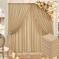 30ft x 10ft Wrinkle Free Champagne Backdrop Curtains for Parties, 6 Panels 5x10ft Thick Polyester Photo Backdrop Drapes for Wedding Birthday Party Photography Background Stand by ENJOYYOURPARTY