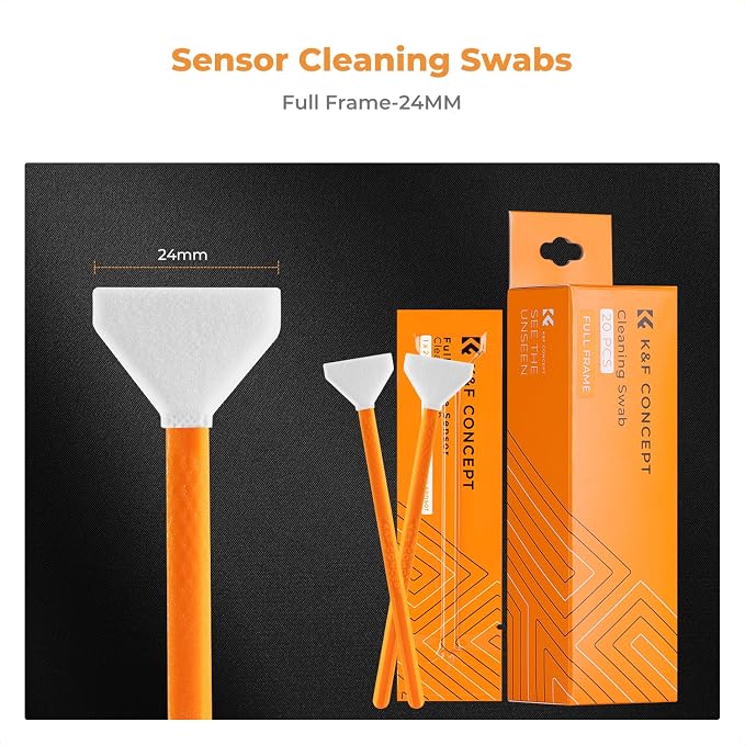 K&F CONCEPT 24mm Full-Frame Sensors Cleaning Swabs X10，Camera Clean | High-Efficiency ,Vacuumed Package,Soft and Flexible,Easy to Carry,Smooth and lint-free for CCD CMOS,Multi-Device Use - Image 2