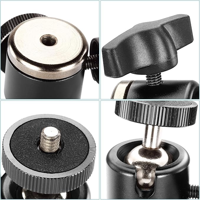 Neewer® Aluminum Alloy 360 Degree Rotating Swivel Mini Ball Head with 1/4" 3/8" Thread Base Mount for DSLR Camera Like Canon,Nikon,Sony/Camcorder/iPhone 6s/6/5S/5/4S/4,Gopro HD Hero 1/2/3/3+/4 - Image 6