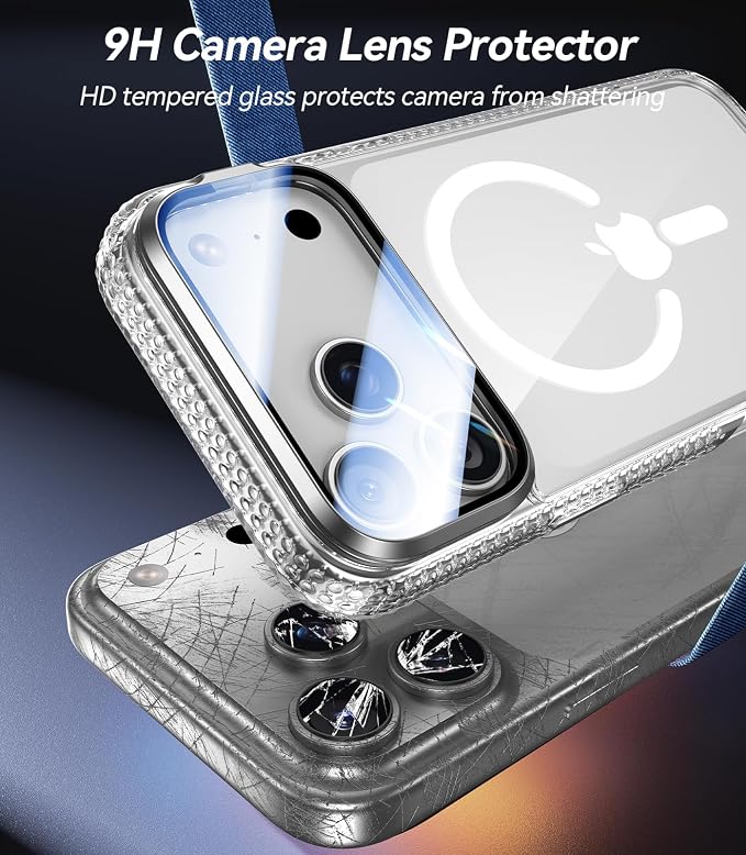 VOFATA [Upgraded Full Camera Protection] for iPhone 17 Pro Max Case with Camera Cover Stand [Fit for MagSafe][10FT Mil-Grade Protection] Transparent Magnetic iPhone 17 Pro Max Phone Case, Clear - Image 3