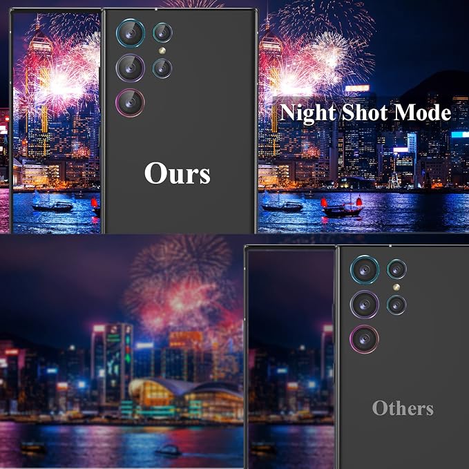 [3+2PCS] YWXYW for Samsung Galaxy S22 Ultra Camera Lens Protector, Aluminum Alloy Tempered Glass, [Installation Frame] with Camera Screen Protector for S22 Ultra 5G (Multi-Coloured) - Image 5