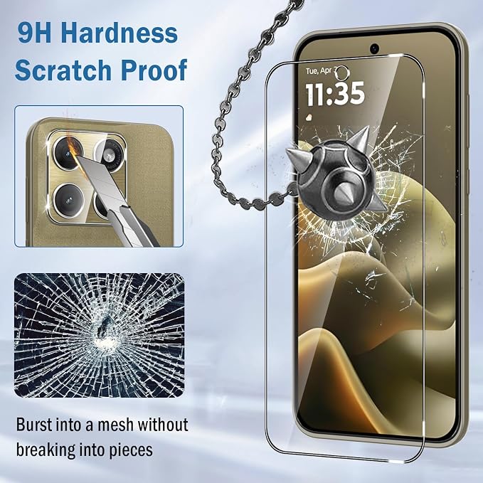 2+2 Pack for Motorola Edge 2026 Screen Protector with Camera Lens Protector,Full Coverage 9H Tempered Glass Film,HD Clear Scratch Resistant,Bubble-Free for Moto Edge 2026 Screen Protector - Image 4
