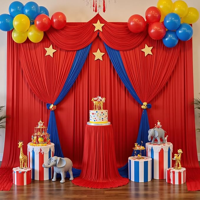 10x10ft Wrinkle Free Red Backdrop Curtains for Parties, 2 Panels 5x10ft Silky Polyester Photo Backdrop Drapes Back Drop Cloth Drapery for Wedding Birthday Photography Background Decor - Image 9