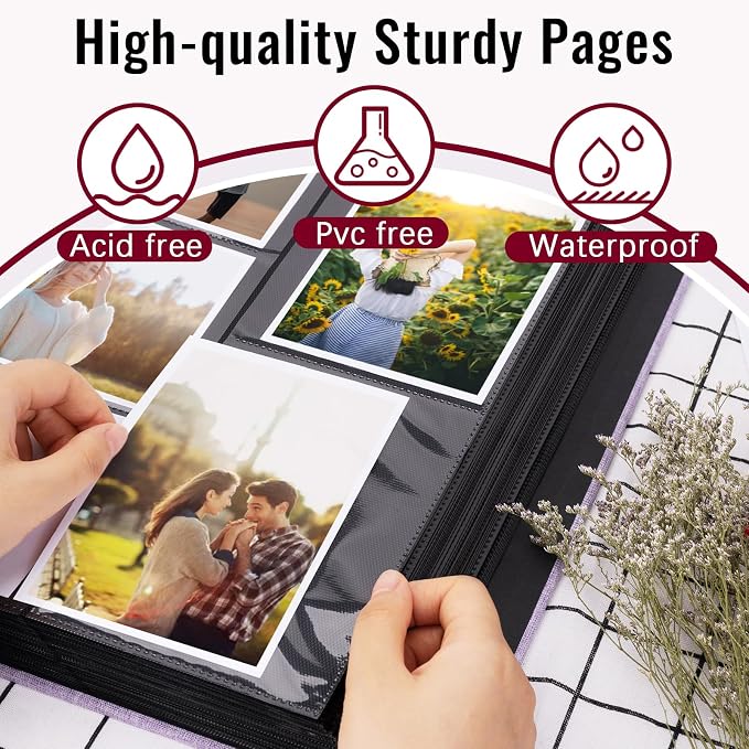 Linen Photo Album 4x6 Large Capacity 1000 Pockets Pictures Fabric Cover Books Albums Wedding School Family Anniversary Baby Memory Engagement Travel Albums(Beige, 1000 Pockets) (Pack of 2) - Image 5