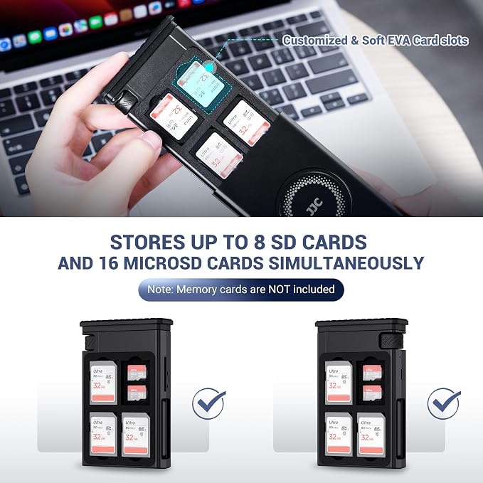 Aluminum Memory Card Case & High-Speed USB-C Reader,8 SD + 16 TF Card Slots | Multi Charging USB-C 3.1 Gen 2 Cable with Light/USB A/MicroUSB/OTG Adapter Kit & Memory Card Holder for Travel Photographer - Image 5