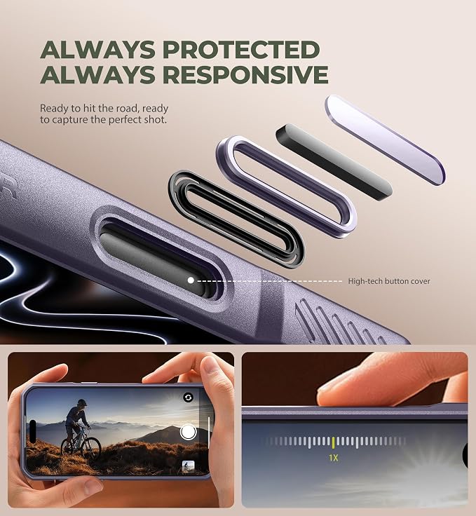 Dexnor for iPhone 17 Pro Case, [Built-in Flip Camera Cover & Camera Control Cover & Kickstand], Compatible with MagSafe, Heavy-Duty Rugged Shockproof Magnetic Phone Cover, 6.3 inch Phantom Purple - Image 5
