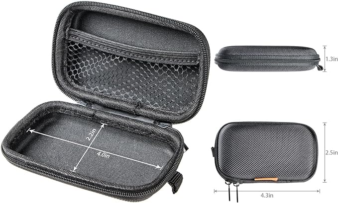 Small Hard EVA Case, Portable Earbud Zipper Pouch with Mesh Pocket,Black | Universal Carrying Bag for Headset, Earphone, Flash Drive, Charging Cable, Key, Durable Exterior - Image 4