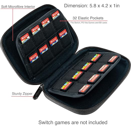 ButterFox 32-120 Switch Game Case for Nintendo Switch, Switch Game Card Storage Holder or SD Memory Card Case (32 Black) - Image 2