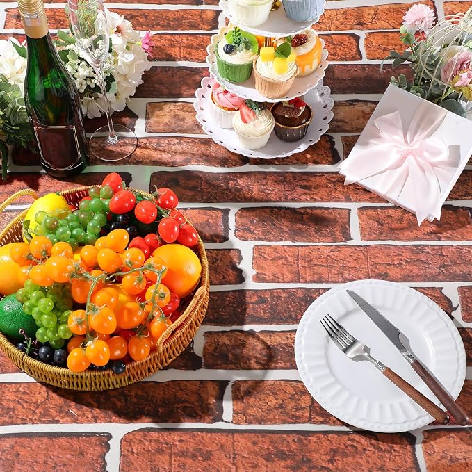 10x 8ft Dark Red Brick Wall Backdrop Fabric Photo Background | Large Polyester Brick Backdrop Cover for Photoshoot Home Fireplace Decoration, Newborn Birthday Party Decor - Image 5