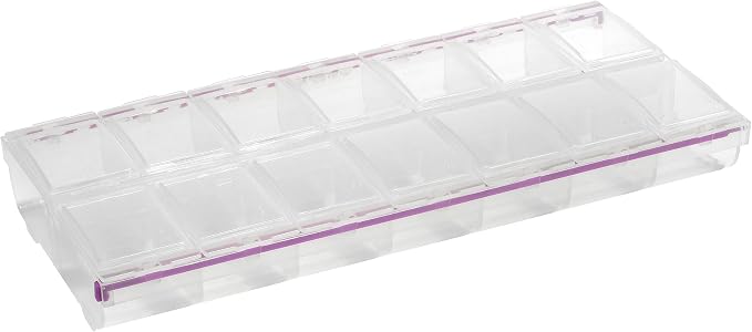 Craft Mates Craft & Sewing Supplies Organizer, 14 Locking Compartments, 3XL | Clear Plastic Storage for Buttons, Pins, Jewelry, Diamond Art & Craft Supplies, Large Portable Organizer for Crafters by CRAFTMATES