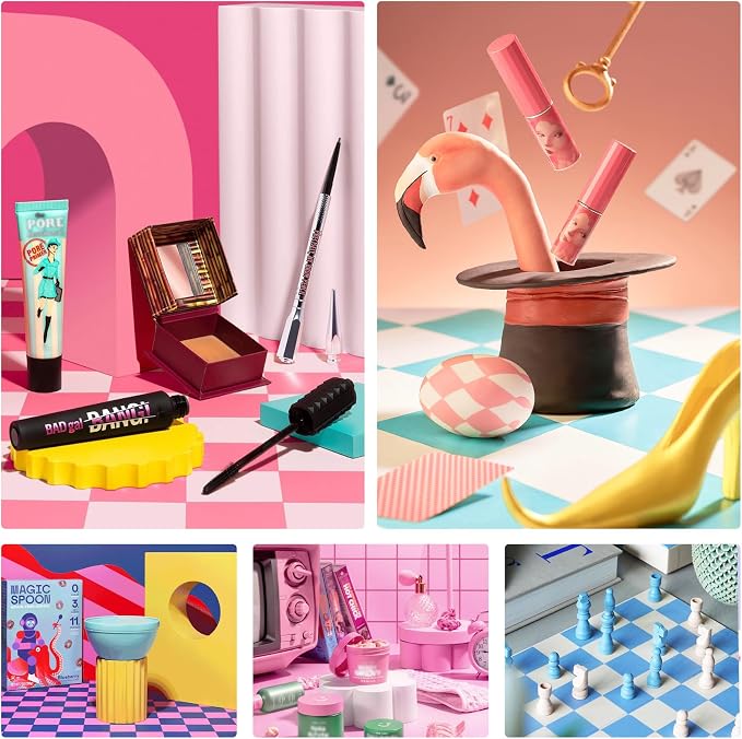 Meking 9Pcs 18Patterns Product Photography Backdrops Photo Backdrop Boards | Colourful Grid Photoshoot Background for Jewelry,Cosmetic,Makeup and Other Small Product Photography (16.5X11 inch) - Image 3