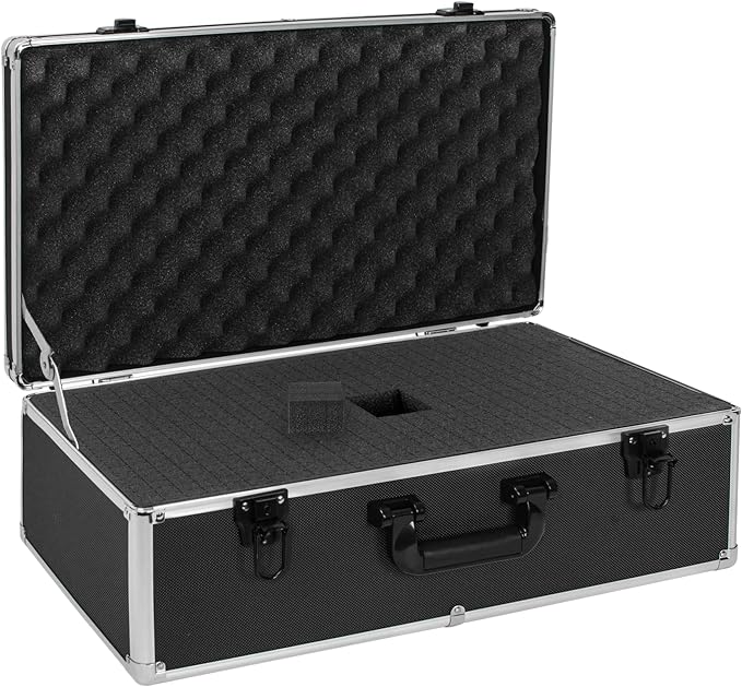 22 Inch Hard Carrying Case | Ideal for Wireless Mic System Storage & Camera Gear Transportation with Customizable Pre-Diced DIY Foam, Black - Image 9