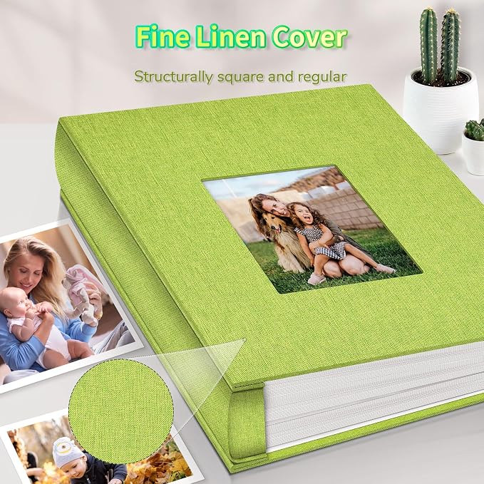 Artfeel Photo Album 4x6 with 1000 Pockets,Slip-in Picture Albums,Linen Cover Memory Book with Front Window,White Page Vertical Photo Book for Wedding,Family,Anniversare,Baby,Vacation - Image 6