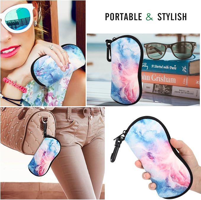 MoKo Sunglasses Soft Case Ultra Light Neoprene Zipper Eyeglass Case for Men Women - Image 6