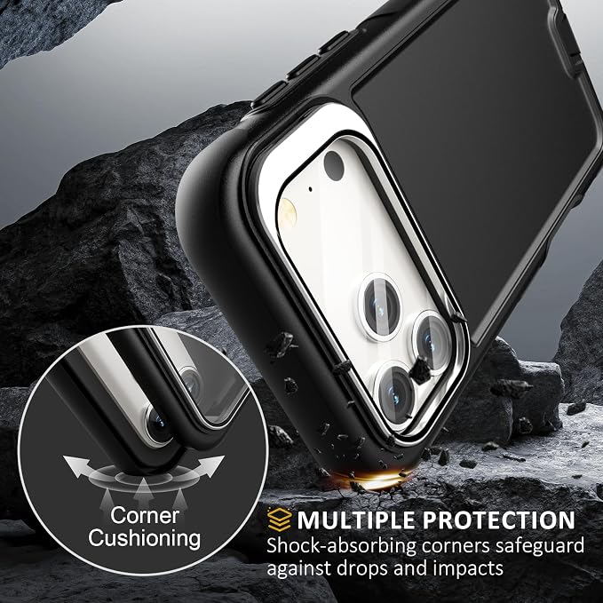 Follaroma Magnetic for iPhone 17 Pro Case with Camera Cover Stand, Black | Built-in Glass Camera Cover Stand,Compatible with MagSafe,Heavy Duty Shockproof Protective,Military-Grade Anti-DropDual Case - Image 5