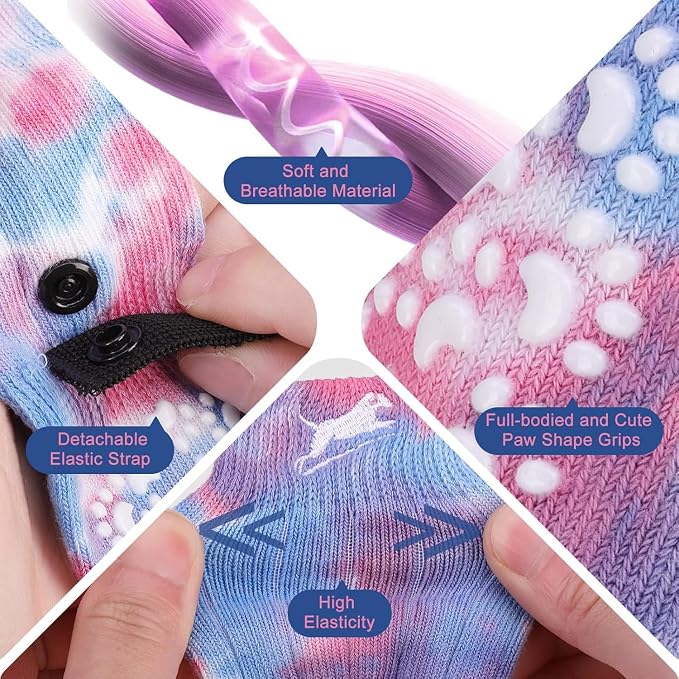 EXPAWLORER Anti Slip Dog Socks to Prevent Licking Paws, Dog Shoes for Hot Pavement, Dog Booties for Small Medium Large Senior Dogs, Traction Control Boots & Paw Protectors for Hardwood Floors - Image 4