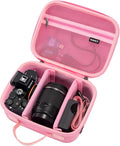 RAIACE Hard Case Compatible with Sony Alpha 7 II III IV/7R V Camera, for Nikon, for Canon, for Pentax and More. Mesh Pocket for Charger, Cables, Cards and Accessories. (case only) - Pink by RAIACE