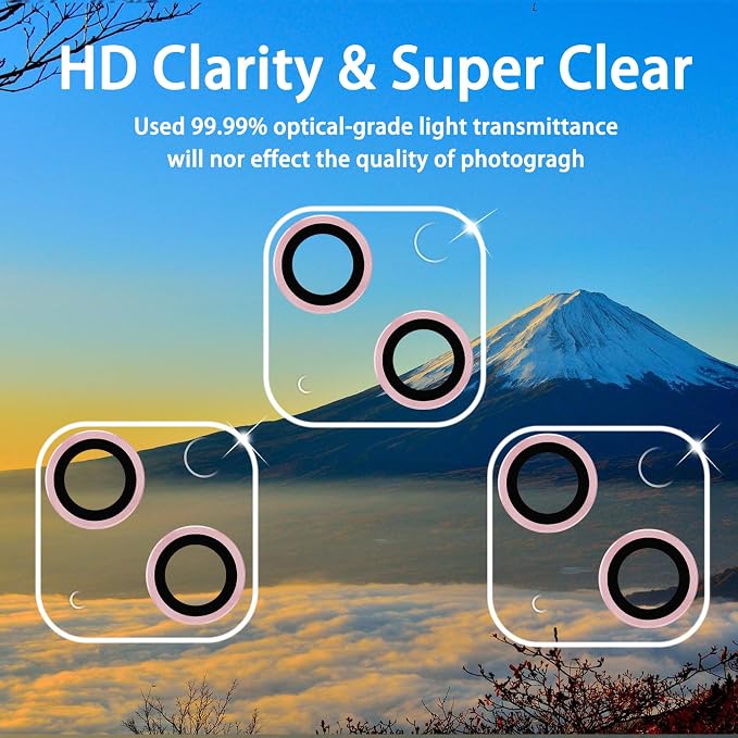 Dengduoduo 3 Pack Tempered Glass Camera Lens Protector for iPhone 15 6.1" & for iPhone 15 Plus 6.7", Ultra HD, 9H Hardness, Anti-Scratch, Case Friendly, Easy to Install [No Affect on Night Shots] - Image 3