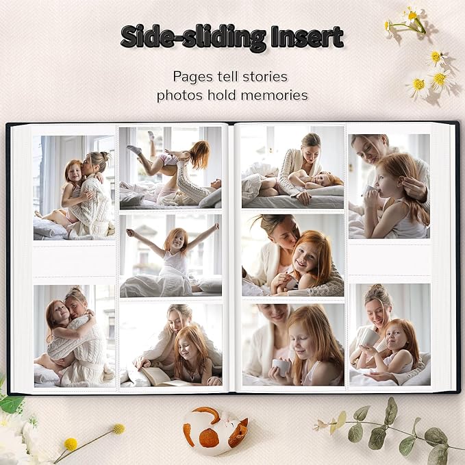 Artfeel Photo Album 4x6 with 600 Pockets,Slip-in Picture Albums,Linen Cover Memory Book with Front Window,White Page Vertical Photo Book for Wedding,Family,Anniversare,Baby,Vacation - Image 5