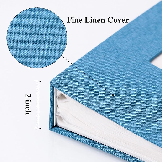 Vienrose 4x6 Photo Album,300 Pockets,Linen Cover with Window,Sky Blue | Linen Hardcover, Slip In Photo Book, Family Memory Album, Travel Keepsake - Image 4