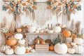 Fabric 12x8ft Autumn Boho Pumpkin Backdrop Fall Harvest Banner | Thanksgiving Day Floral Photography Background, Family Girl Women Party Decorations, Wedding Baby Shower Photo Props by ZTHMOEBACKDROP