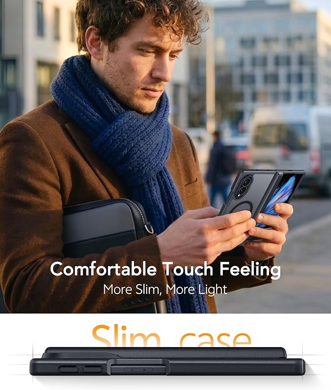 FNTCASE for Samsung Galaxy Z Fold 8 Case, Fit for Magsafe, Hinge Protection | Screen Protector, Translucent Matte Magnetic Back, 18FT Military Grade Drop Proof, Protective Phone Cover, Black - Image 7