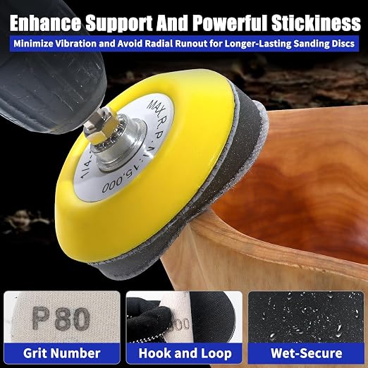 133 PCS Sanding Disc Drill Polishing Kit Sanding Attachment, 3 Inch Wet Dry Headlight Restoration Kit, Hook and Loop Sandpaper Buffing Pads with Rotary Tools for Car Wood Metal Glass Resin Expoxy - Image 7