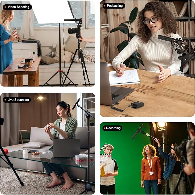 COMICA VM30 Wireless Shotgun Microphone for iPhone Canon Nikon Sony Camera | Wired&Wireless Modes, Noise Cancellation, Safety Mode, 48H Working, 328ft Range, Video Mic for Film Podcasting Live Streaming - Image 7