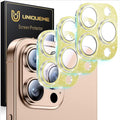 UniqueMe for Phone 16 Pro/16 Pro Max Camera Lens Protector - Glitter Gold | 3 Pack-Drop Protection,Case Friendly,9H Tempered Glass,Camera Cover Screen,Update New Version by UniqueMe