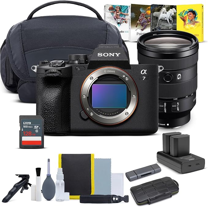 Sony Alpha 7 IV Mirrorless Camera Bundle | 24-105mm f 4 G2 OSS Lens, (7 items) by Unknown
