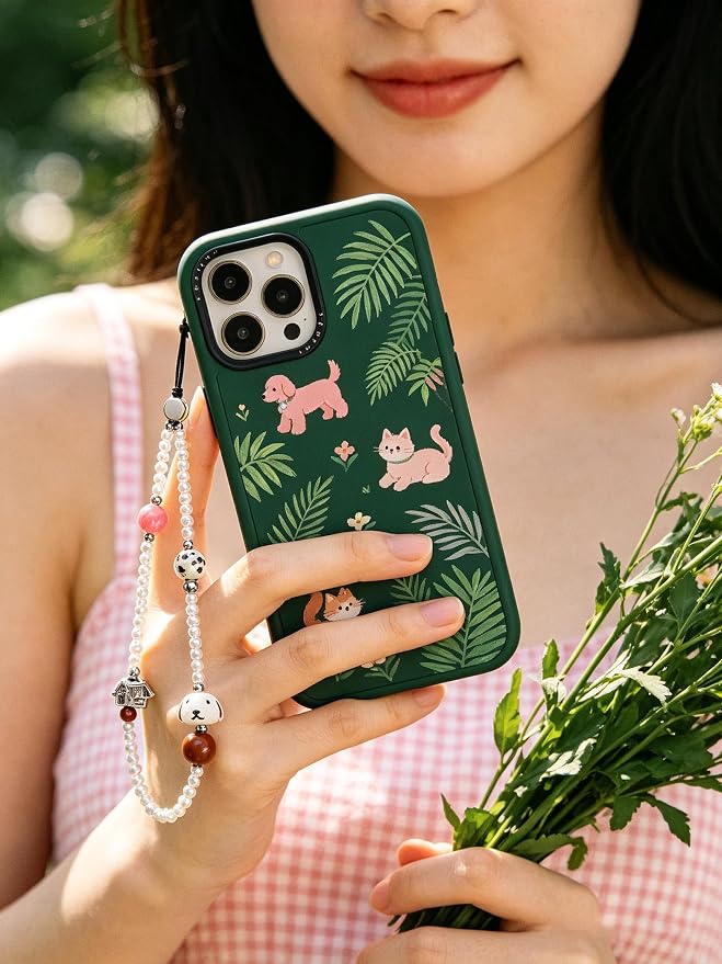 Cell Phone Charm Strap Pearl Beaded Lovely Camera Lanyard Wrist Aesthetic Dog Cute Chain Bracelet String Sweet Handmade Wristlet Accessory for iPhone Samsung All Smartphones Women Girls Cartoon Puppy - Image 6