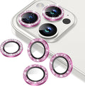 AGVEE 3+3 6 Pack for iPhone 15 Pro & Max Camera Lens Protector Cover | Individual Bling Diamond & Bling Glitter Sparkle Cute Gem Metal Ring, 9H Tempered HD Glass by AGVEE